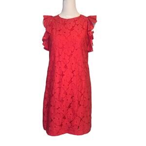 Trina by Trina Turk bright pink floral lace mini cocktail dress size S